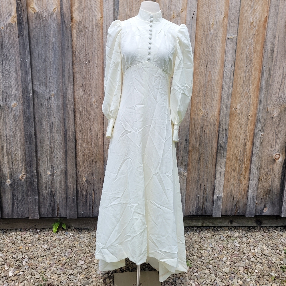 Vintage Handmade Simple Victorian Boho Style Wedding Dress